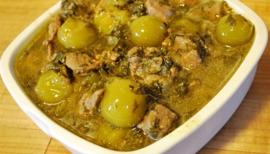 Khoresht Gojeh Sabz ~ Unripe Plums Stew