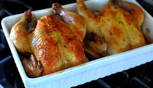 Roasted Cornish Hens with Saffron