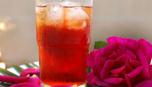 Iced Tea with Rose Syrup