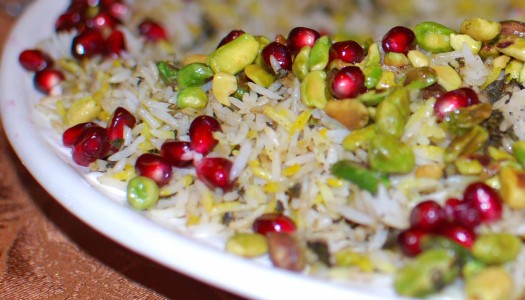 Rice with Pistachio & Pomegranate Arils