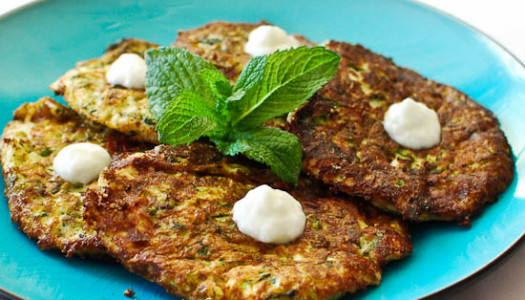 Mini Zucchini Kuku With Mint & Feta Cheese